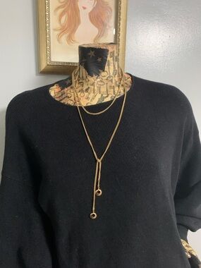 Gold Layered Lariat Necklace - Women's Jewelry